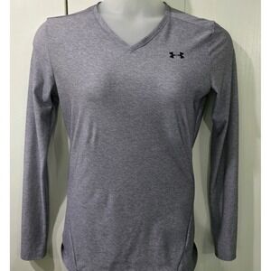 Small Under Armour Long Sleeve Shirt Size S Gray V Neck Gorpcore warm layering
